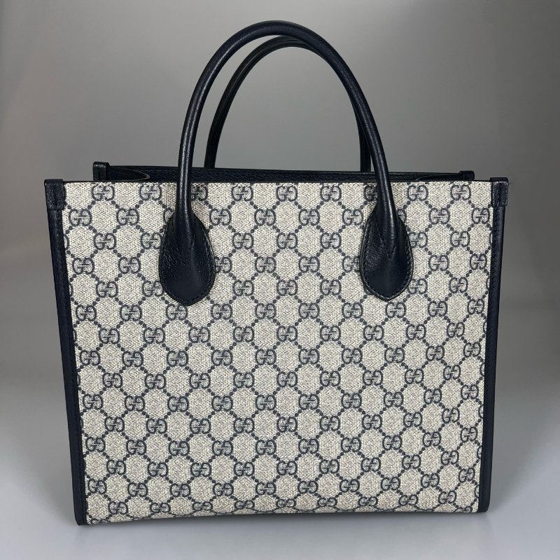 GUCCI 659983藍老花帆布手提托特包-1