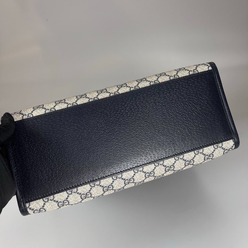 GUCCI 659983藍老花帆布手提托特包-4