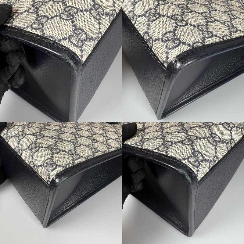 GUCCI 659983藍老花帆布手提托特包-10