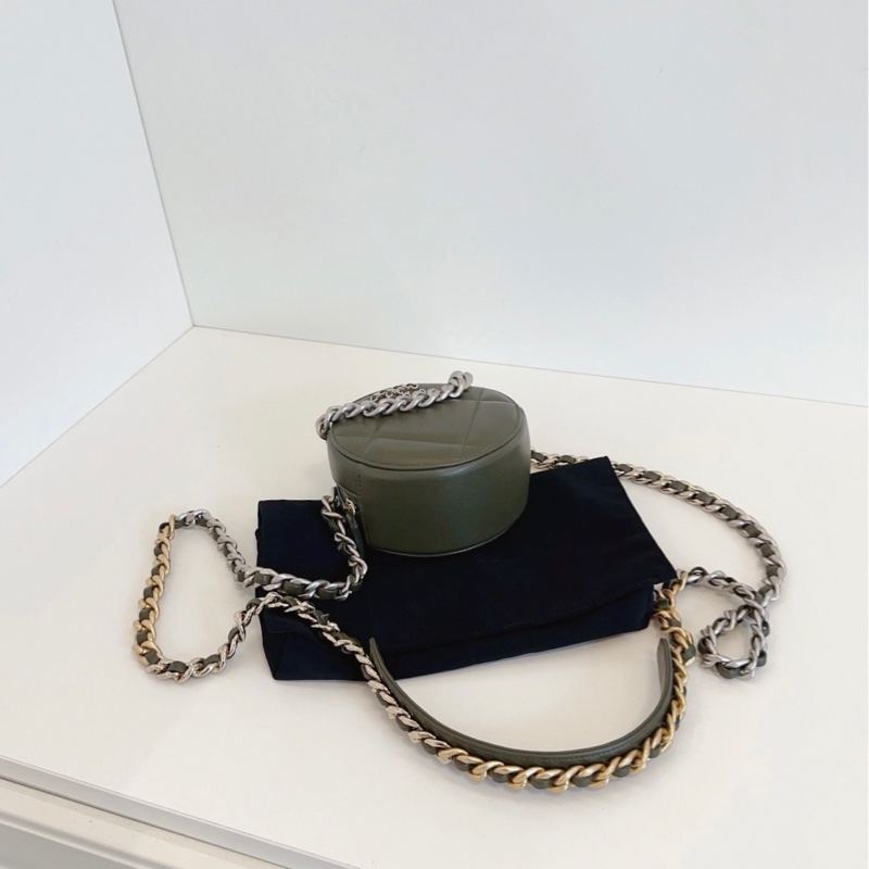 【閒置品🆕】Chanel 19bag系列古巴綠圓餅包 斜挎包-4