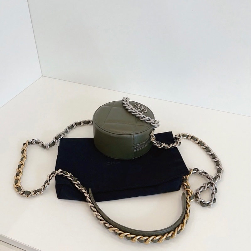 【閒置品🆕】Chanel 19bag系列古巴綠圓餅包 斜挎包-5