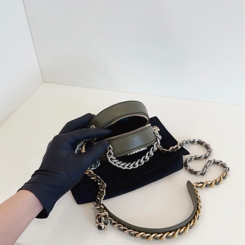【閒置品🆕】Chanel 19bag系列古巴綠圓餅包 斜挎包-6