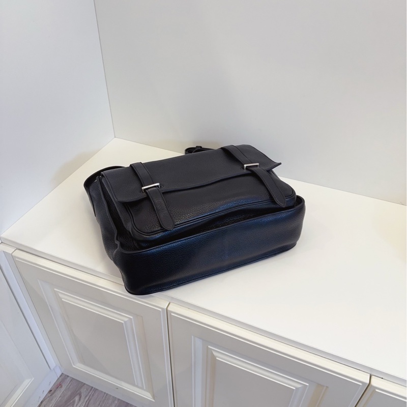 【98新🆕】Hermes  Steve 黑色男士翻蓋郵差包 斜挎包-4