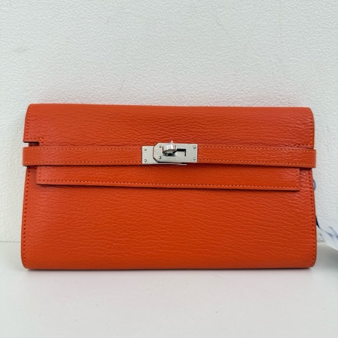 Hermes愛馬仕 橙色 Kelly長錢包  尺寸:20*11cm