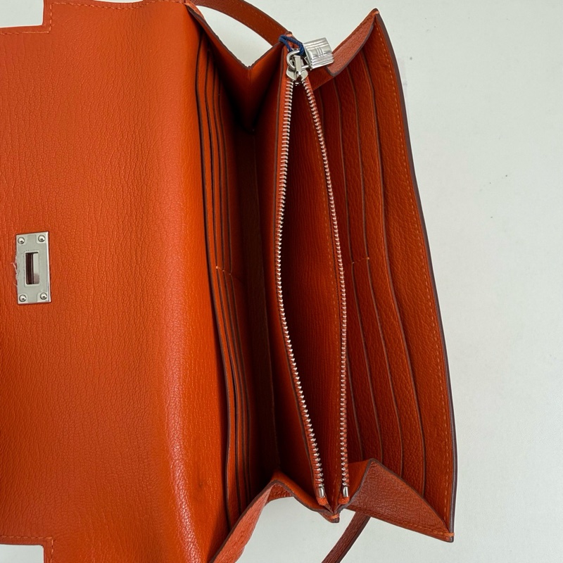 Hermes愛馬仕 橙色 Kelly長錢包 尺寸:20*11cm-8