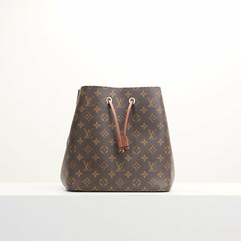 二手Lv Neonoe MM水桶包棕老花/晶片款