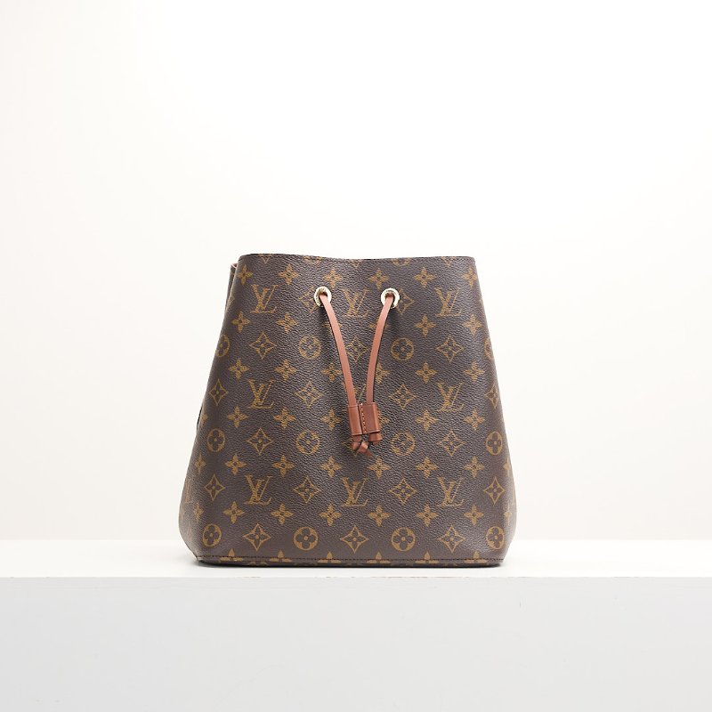 二手Lv Neonoe MM水桶包棕老花/晶片款-0