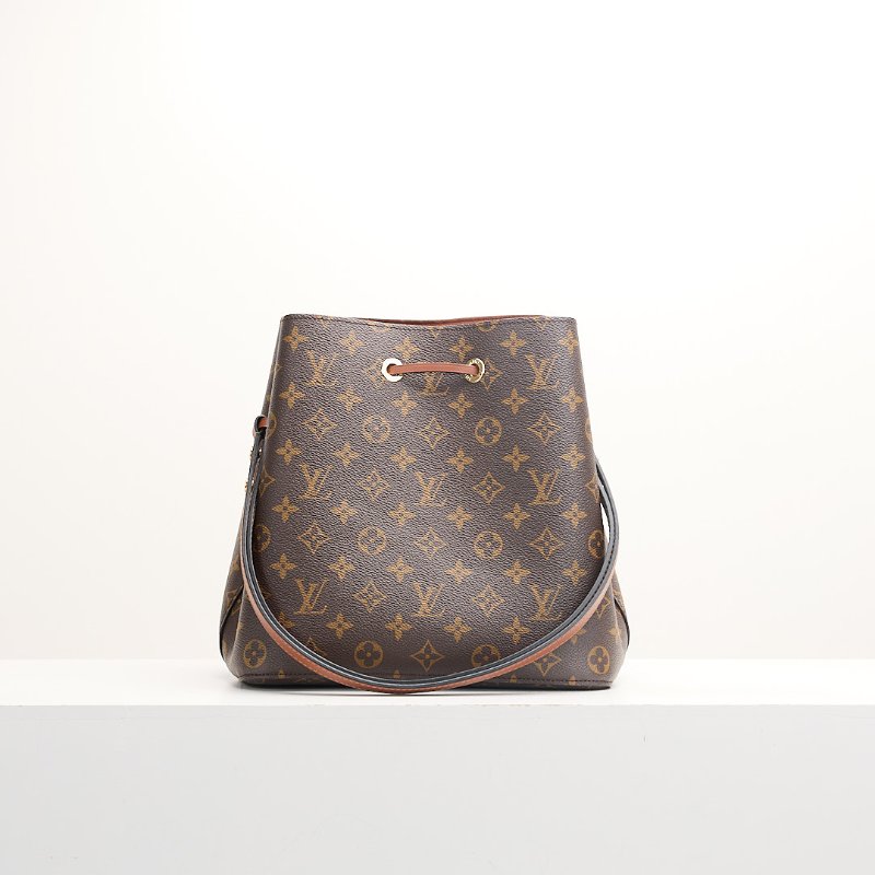 二手Lv Neonoe MM水桶包棕老花/晶片款-1