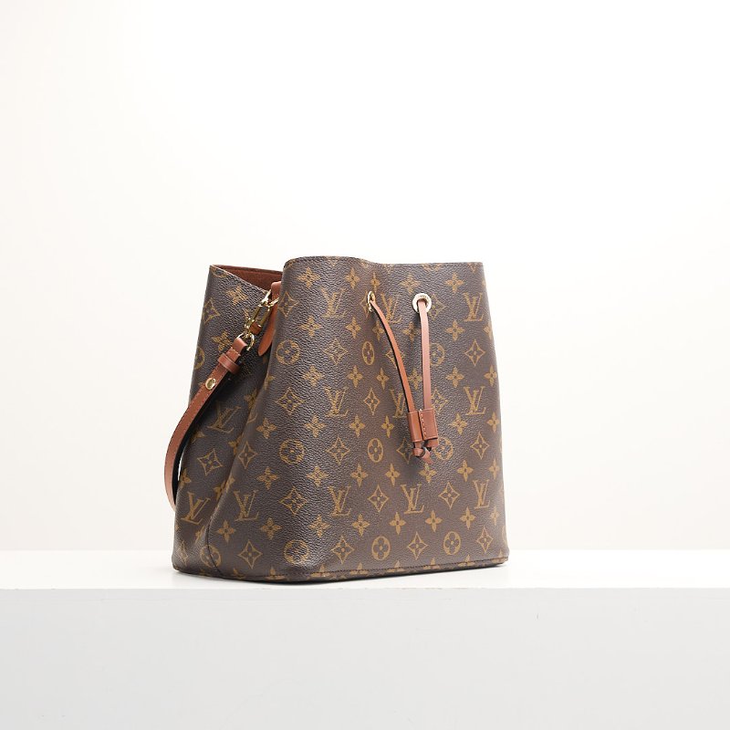 二手Lv Neonoe MM水桶包棕老花/晶片款-2