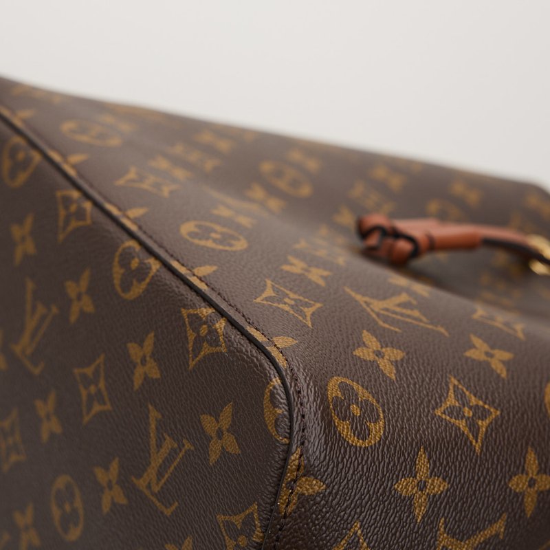 二手Lv Neonoe MM水桶包棕老花/晶片款-6