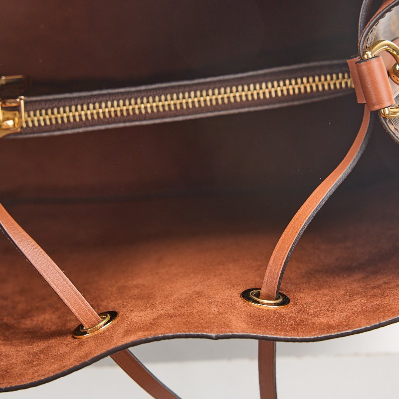 二手Lv Neonoe MM水桶包棕老花/晶片款-21