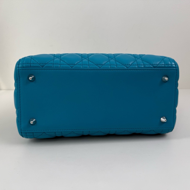 Dior迪奧 戴妃5格 羊皮 湖藍色 尺寸24*20*12-6