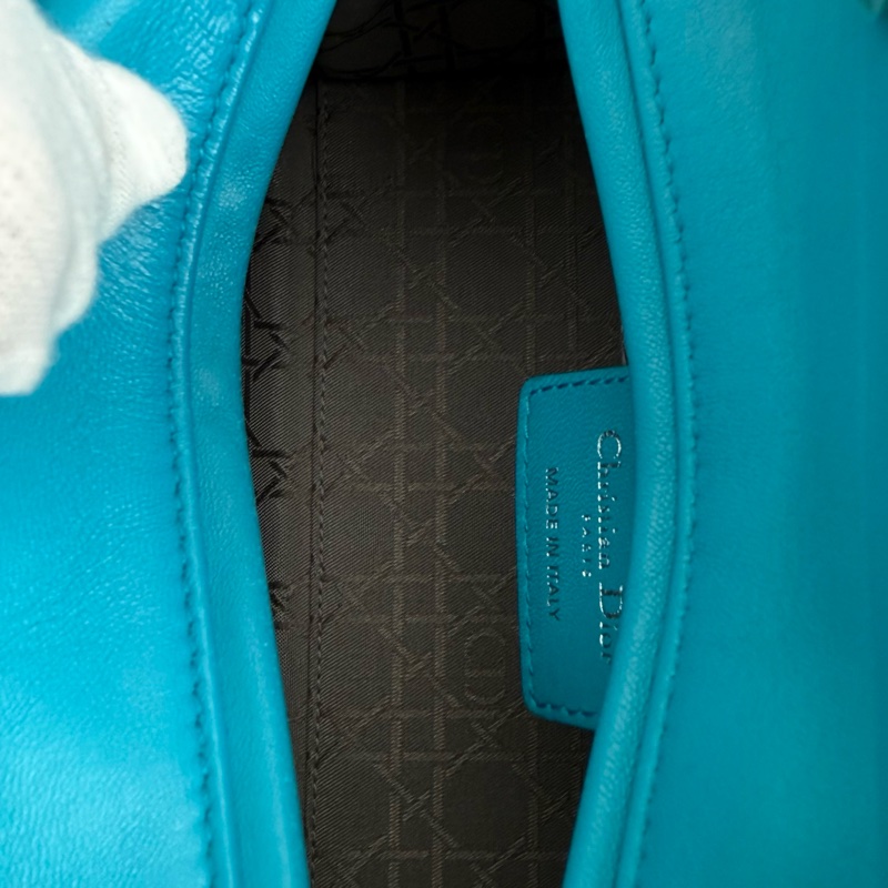 Dior迪奧 戴妃5格 羊皮 湖藍色 尺寸24*20*12-8