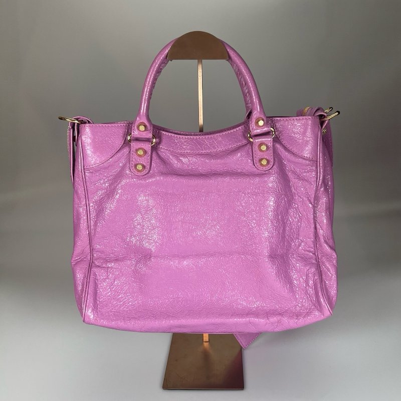 BALENCIAGA 282010 粉紫機車包-1