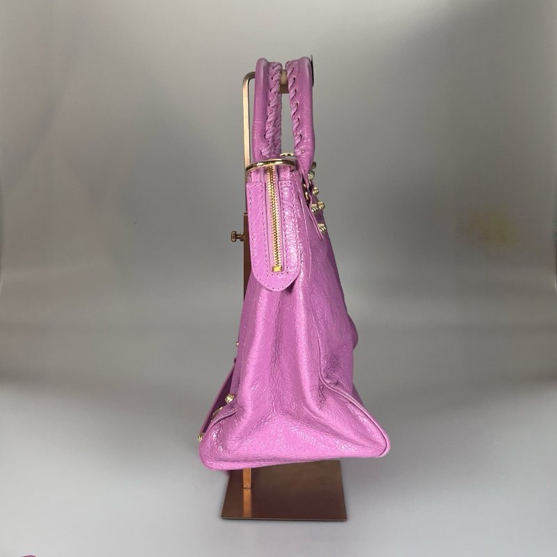 BALENCIAGA 282010 粉紫機車包-3