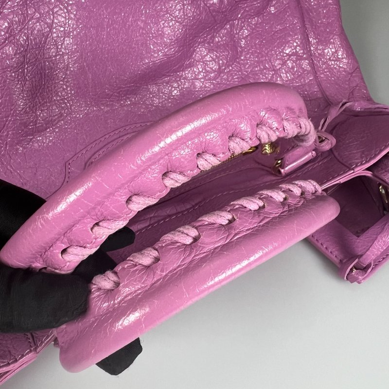 BALENCIAGA 282010 粉紫機車包-6