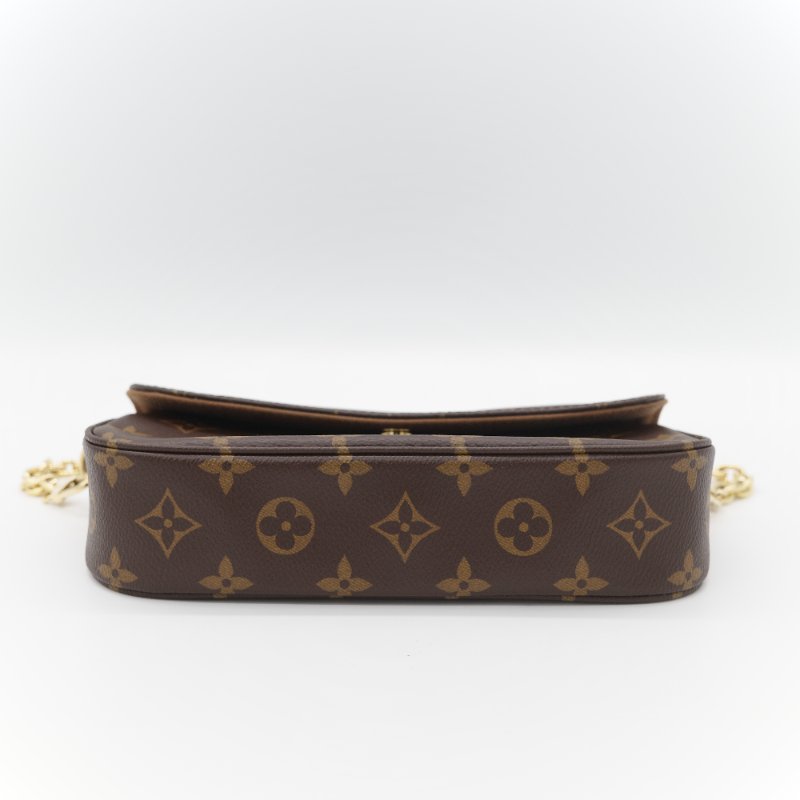 (近新閒置♥️配件齊全)Louis Vuitton 路易威登 IVY 棕色花紋 鏈條 肩帶 WOC 翻蓋 單肩斜背包 兩用包-8