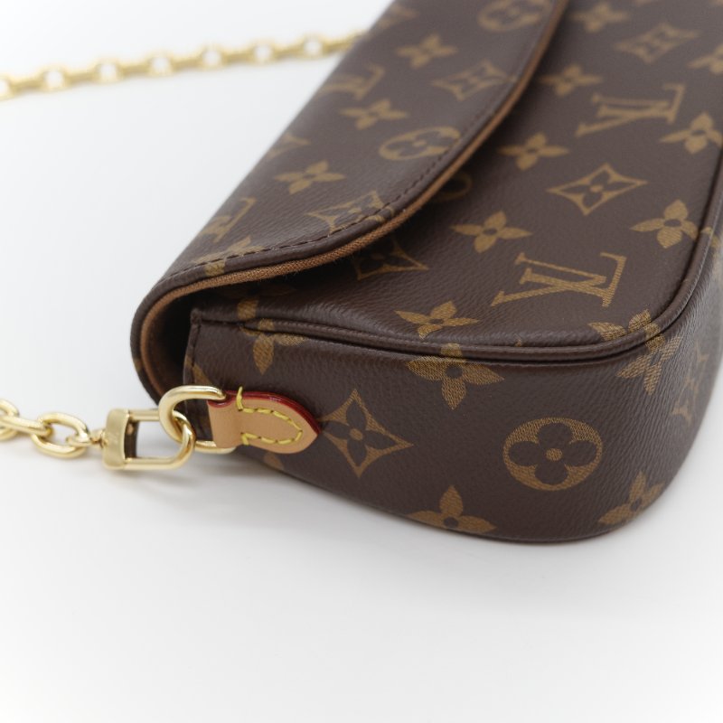 (近新閒置♥️配件齊全)Louis Vuitton 路易威登 IVY 棕色花紋 鏈條 肩帶 WOC 翻蓋 單肩斜背包 兩用包-10