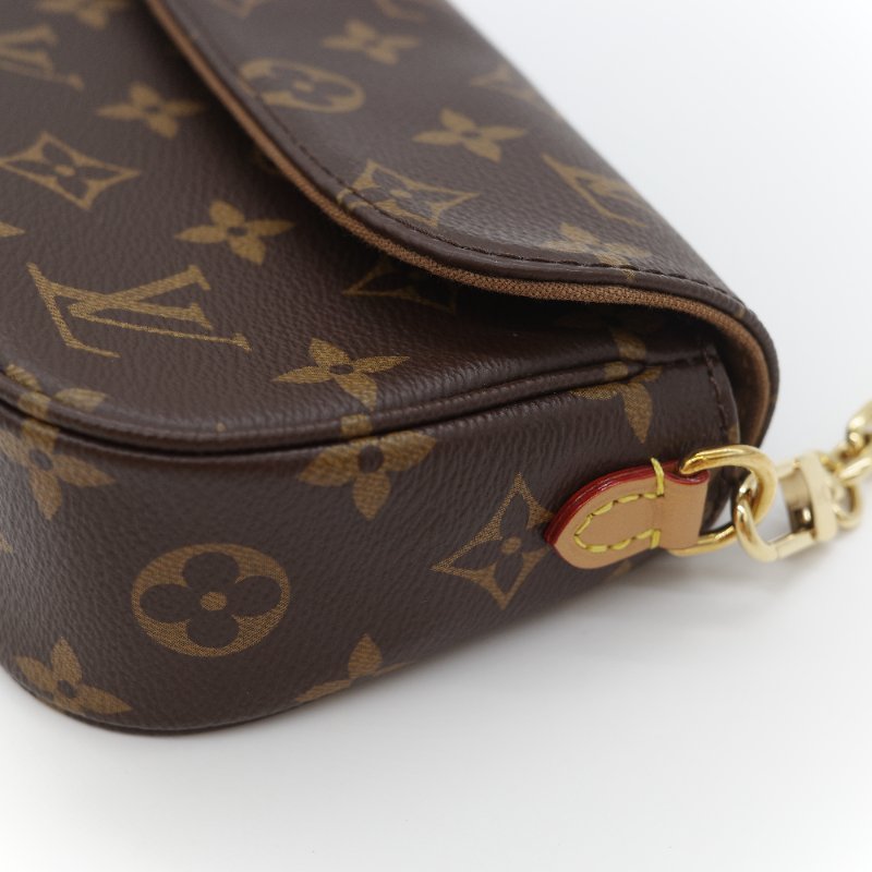 (近新閒置♥️配件齊全)Louis Vuitton 路易威登 IVY 棕色花紋 鏈條 肩帶 WOC 翻蓋 單肩斜背包 兩用包-11