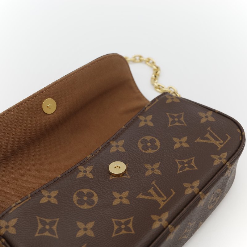 (近新閒置♥️配件齊全)Louis Vuitton 路易威登 IVY 棕色花紋 鏈條 肩帶 WOC 翻蓋 單肩斜背包 兩用包-13