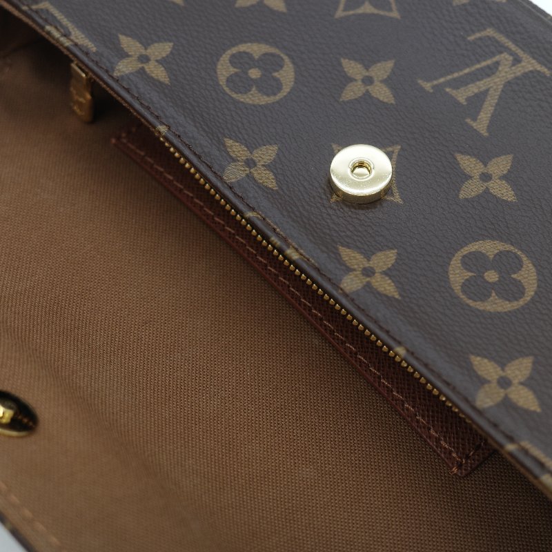 (近新閒置♥️配件齊全)Louis Vuitton 路易威登 IVY 棕色花紋 鏈條 肩帶 WOC 翻蓋 單肩斜背包 兩用包-14