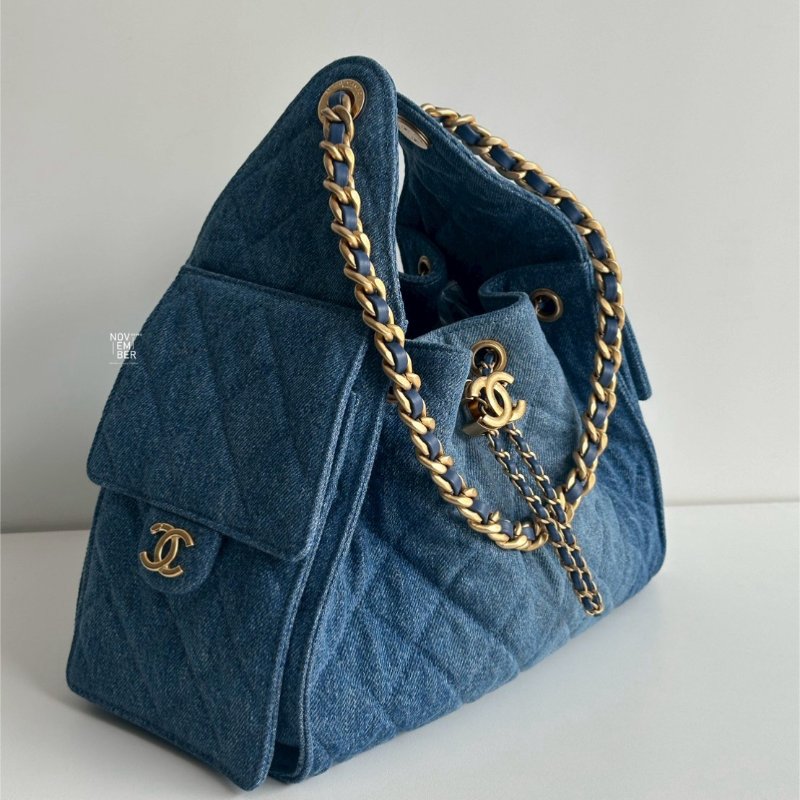 99新🆕 有購證💙 爆款🔥 Chanel 香奈兒 25 Hobo Bag 牛仔金釦小號-1