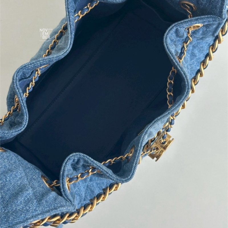 99新🆕 有購證💙 爆款🔥 Chanel 香奈兒 25 Hobo Bag 牛仔金釦小號-3
