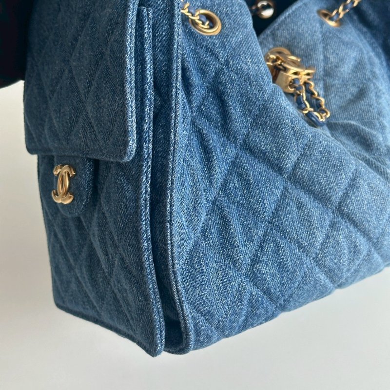 99新🆕 有購證💙 爆款🔥 Chanel 香奈兒 25 Hobo Bag 牛仔金釦小號-11