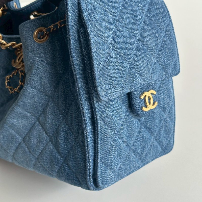 99新🆕 有購證💙 爆款🔥 Chanel 香奈兒 25 Hobo Bag 牛仔金釦小號-12
