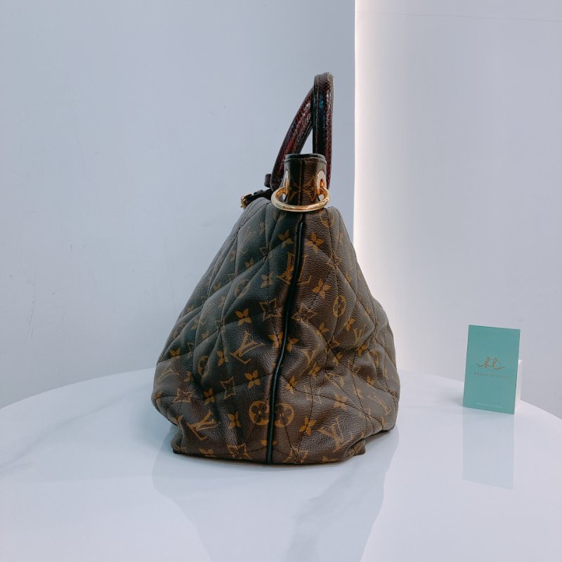 MS0597 Louis Vuitton 路易威登 稀有皮款 蛇皮 鴕鳥皮 帆布 手提包 大號 單肩 經典老花紋 Etoile Exotic Tote Bag GM Python,Ostrich and Canvas Monogram x GHW-2