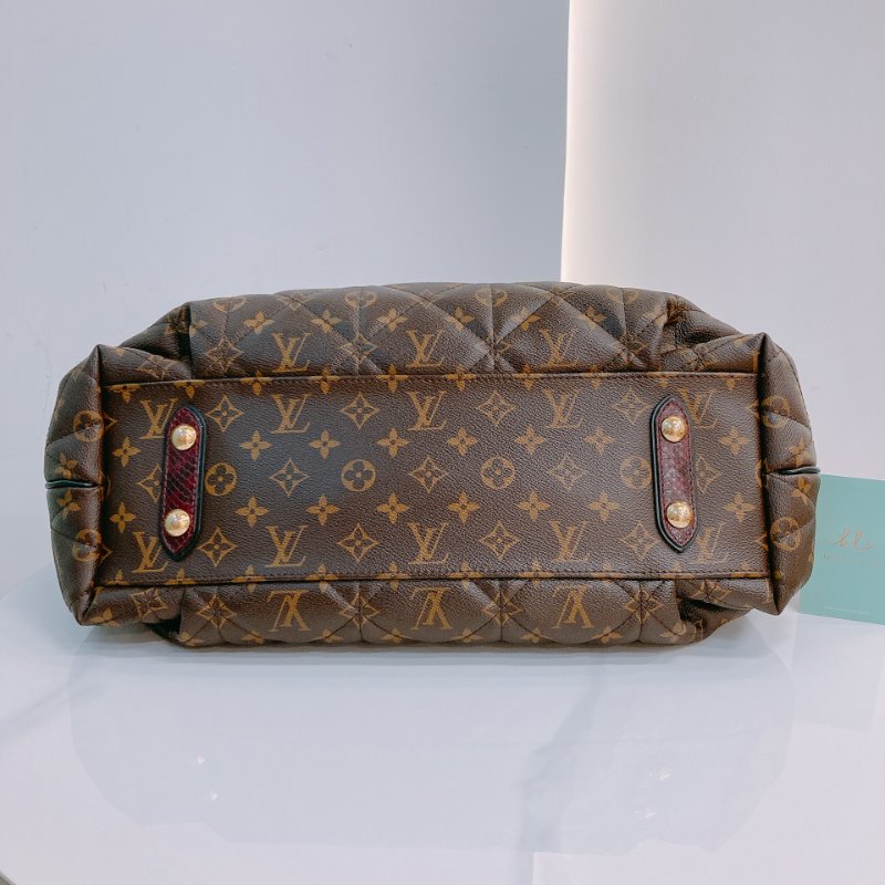MS0597 Louis Vuitton 路易威登 稀有皮款 蛇皮 鴕鳥皮 帆布 手提包 大號 單肩 經典老花紋 Etoile Exotic Tote Bag GM Python,Ostrich and Canvas Monogram x GHW-4