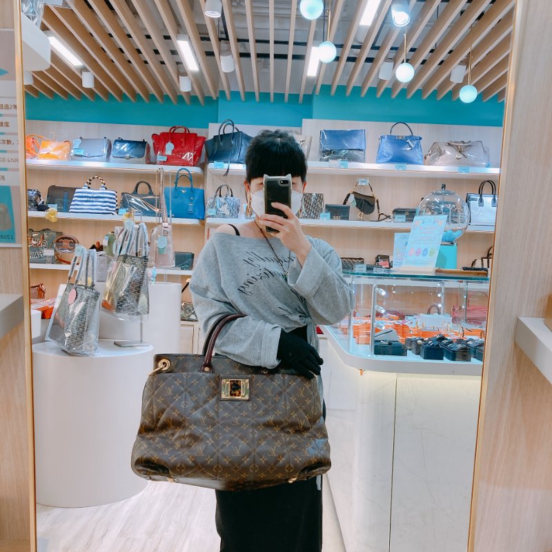 MS0597 Louis Vuitton 路易威登 稀有皮款 蛇皮 鴕鳥皮 帆布 手提包 大號 單肩 經典老花紋 Etoile Exotic Tote Bag GM Python,Ostrich and Canvas Monogram x GHW-26