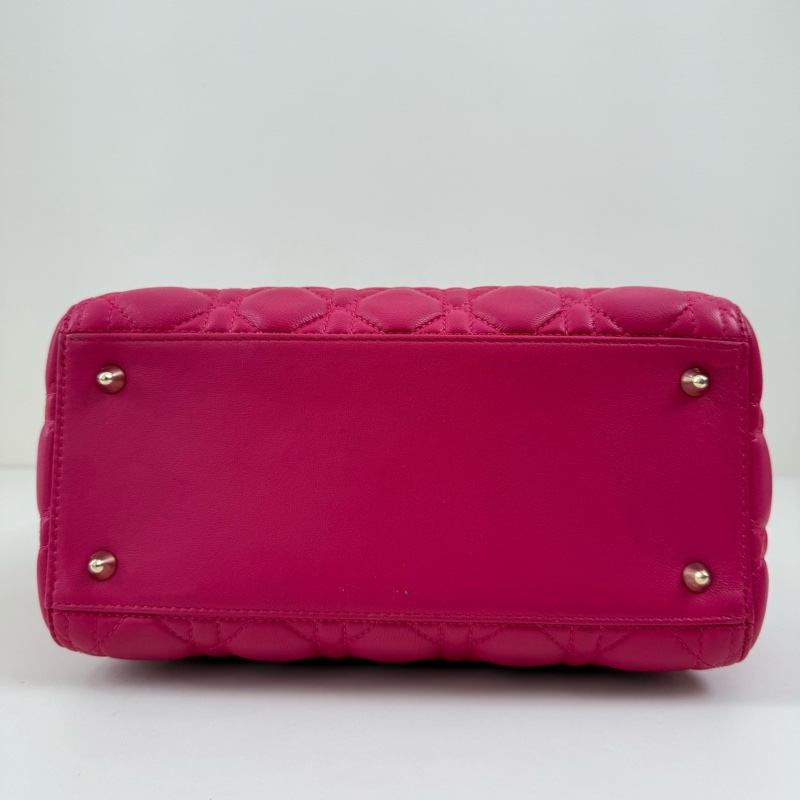 Dior迪奧 戴妃五格 羊皮 玫紅色 尺寸24*20*12cm-7