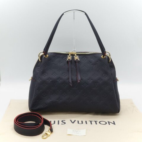 Louis Vuitton 路易威登 深藍色 牛皮 經典花紋 單肩包 斜挎包 兩用包