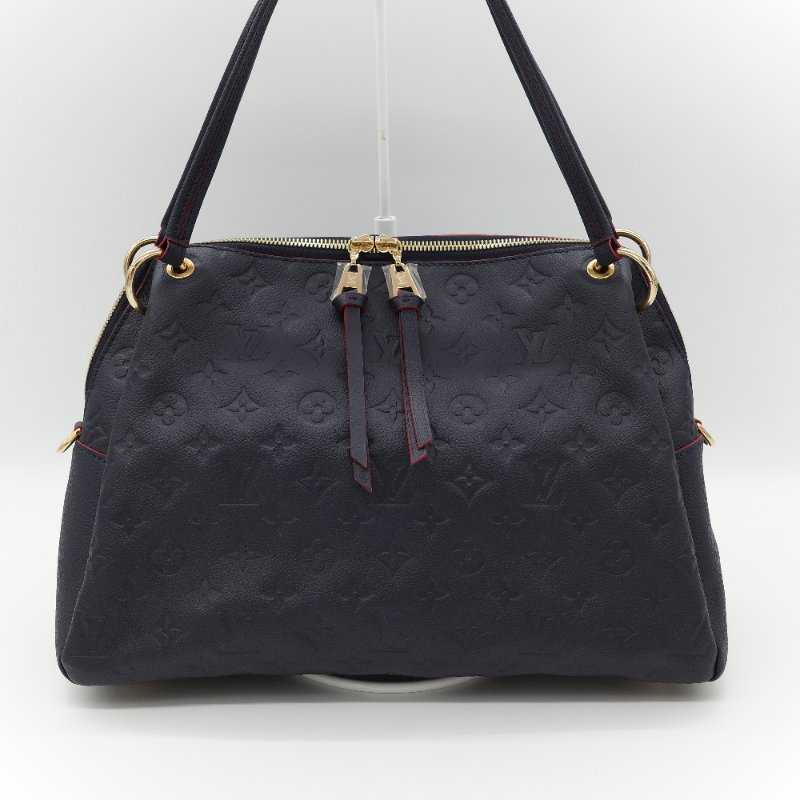 Louis Vuitton 路易威登 深藍色 牛皮 經典花紋 單肩包 斜挎包 兩用包-1