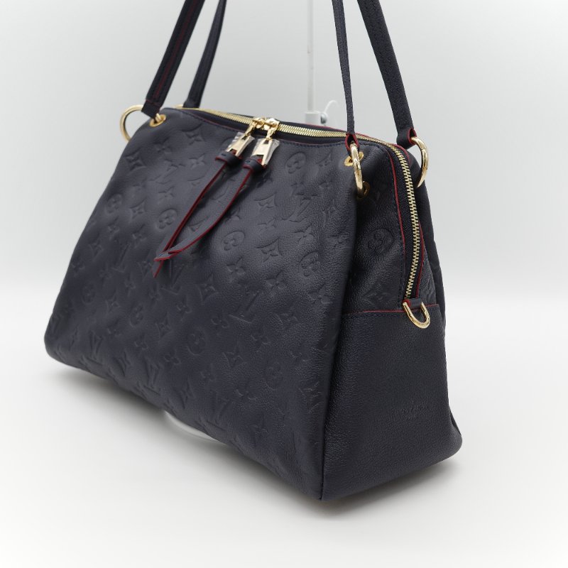 Louis Vuitton 路易威登 深藍色 牛皮 經典花紋 單肩包 斜挎包 兩用包-3