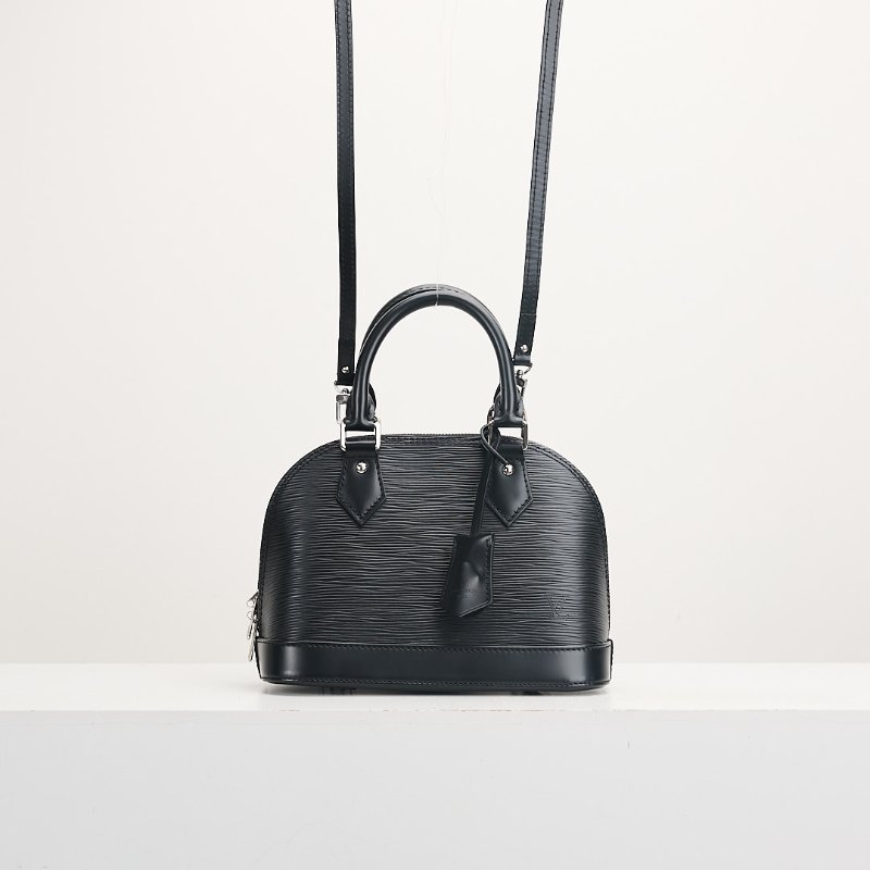 二手Lv Alma bb水波紋貝殼包/黑色-0