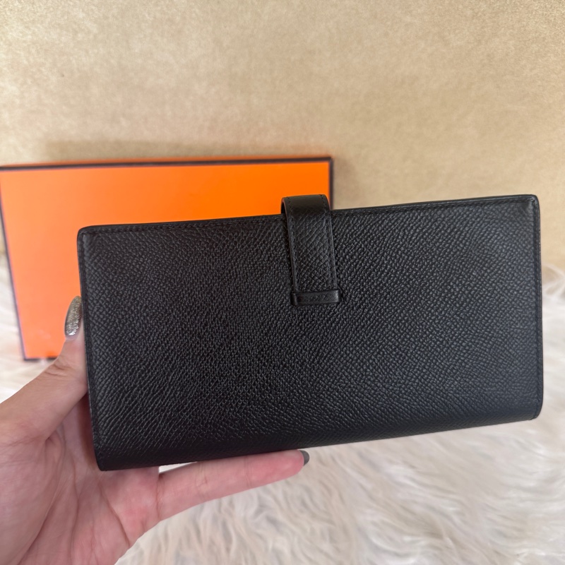 ［ 專櫃16萬難拿 ］Hermes Bearn 黑金Epsom長夾-2
