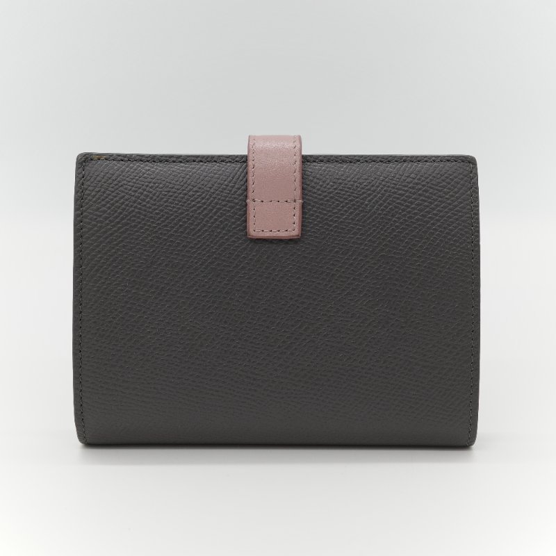 Celine 思琳 Strap Wallet 拼色 卡其灰 粉色灰色 粉色 對開 中短夾 (多卡位+鈔票位+零錢位)絕版品-3