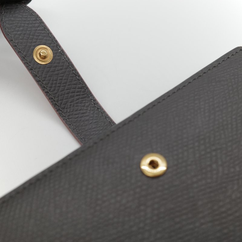 Celine 思琳 Strap Wallet 拼色 卡其灰 粉色灰色 粉色 對開 中短夾 (多卡位+鈔票位+零錢位)絕版品-9