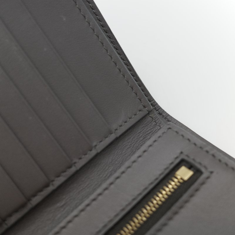 Celine 思琳 Strap Wallet 拼色 卡其灰 粉色灰色 粉色 對開 中短夾 (多卡位+鈔票位+零錢位)絕版品-16