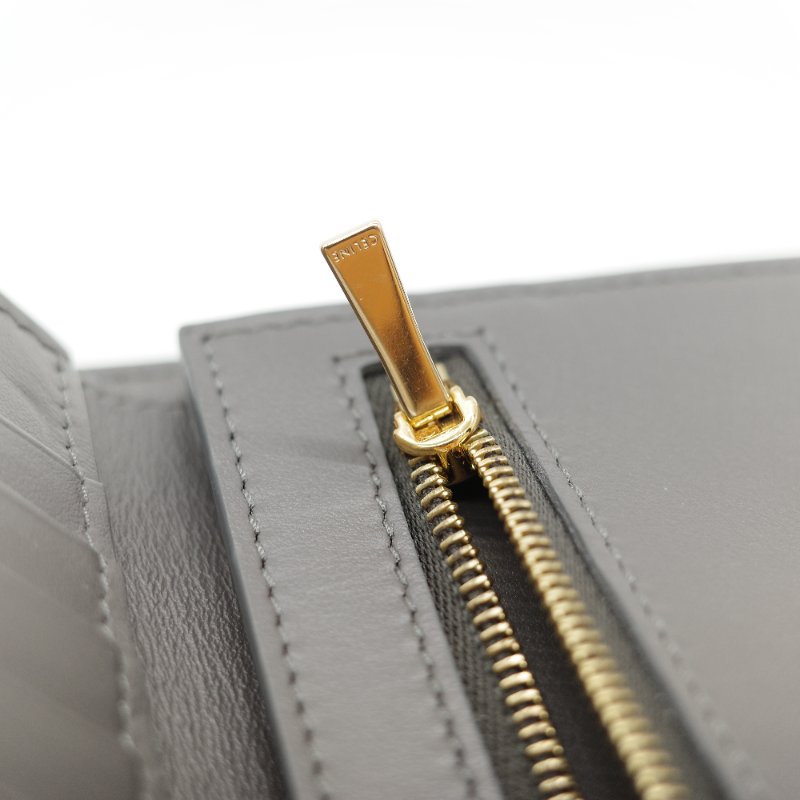 Celine 思琳 Strap Wallet 拼色 卡其灰 粉色灰色 粉色 對開 中短夾 (多卡位+鈔票位+零錢位)絕版品-20