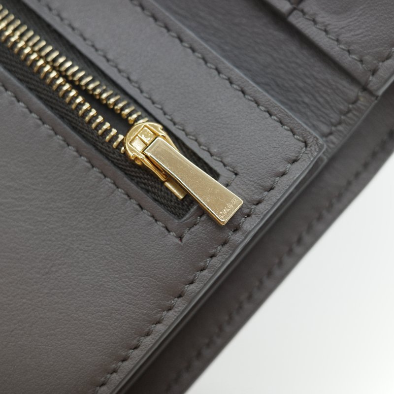Celine 思琳 Strap Wallet 拼色 卡其灰 粉色灰色 粉色 對開 中短夾 (多卡位+鈔票位+零錢位)絕版品-21