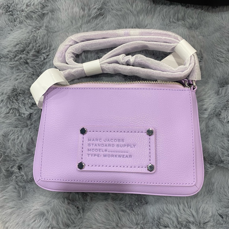 MJ 紫藤色皮革小斜背包-5