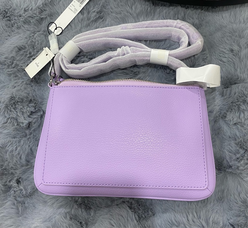 MJ 紫藤色皮革小斜背包-6