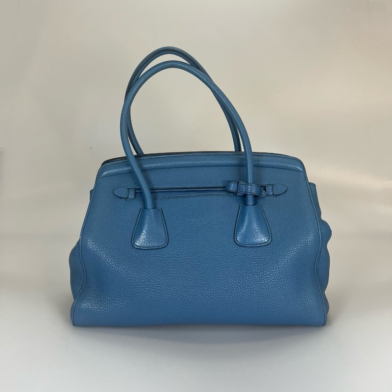 PRADA 藍皮革款手提肩背包-1