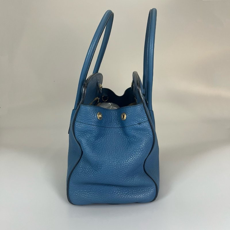 PRADA 藍皮革款手提肩背包-4