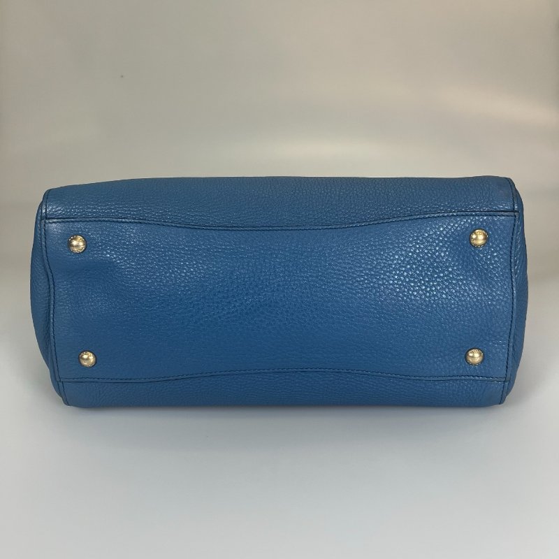 PRADA 藍皮革款手提肩背包-6