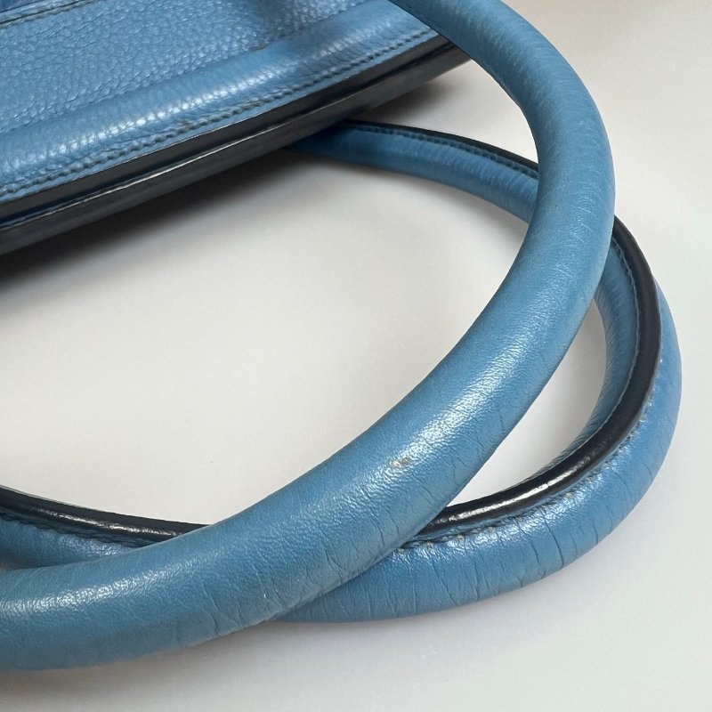 PRADA 藍皮革款手提肩背包-10
