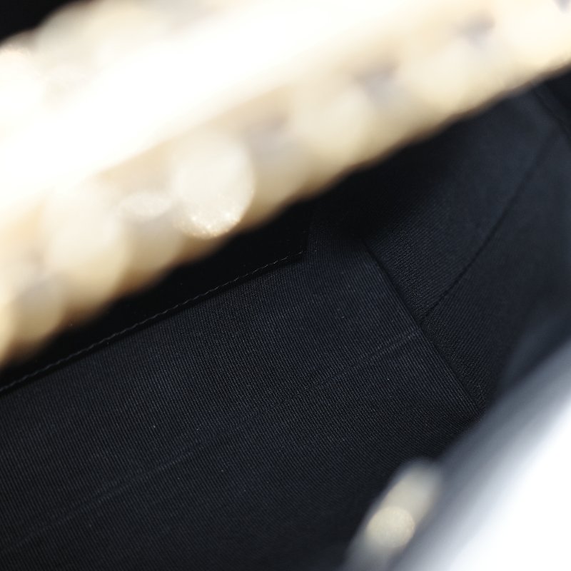 新款全網最低♥️品牌月特價下個月恢復原價(近新全配♥️購買憑證)Chanel 香奈兒 黑色 粒面牛皮 金屬手柄雕花 黑金色皮穿鏈 手提包 斜挎包 兩用-14